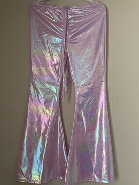 Iridescent Pink Flare Pants